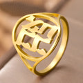 Hohle Ring für Herren oder Damen mit hebräischer jüdischer Gravur in Gold