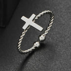 Ring Kreuz Verschlungener Ring Silber