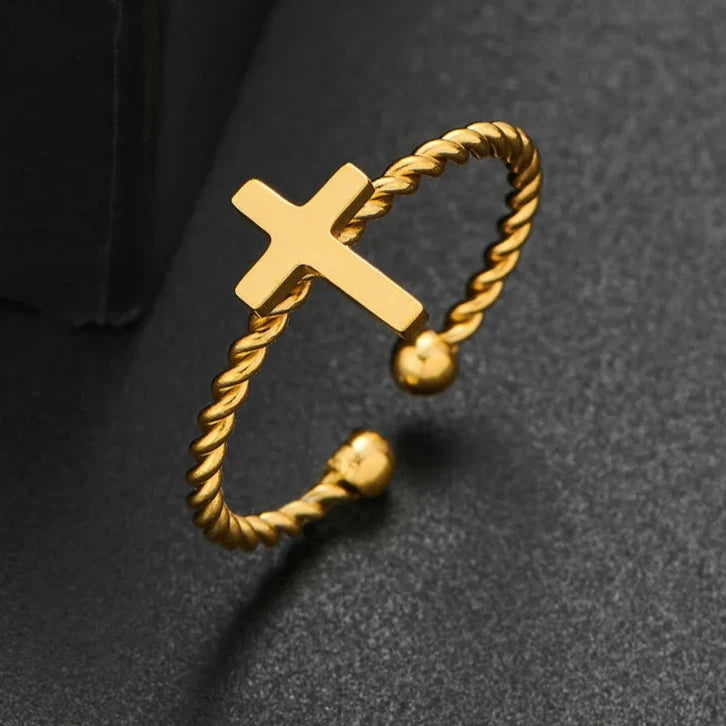Ring Kreuz Verschlungener Ring Gold