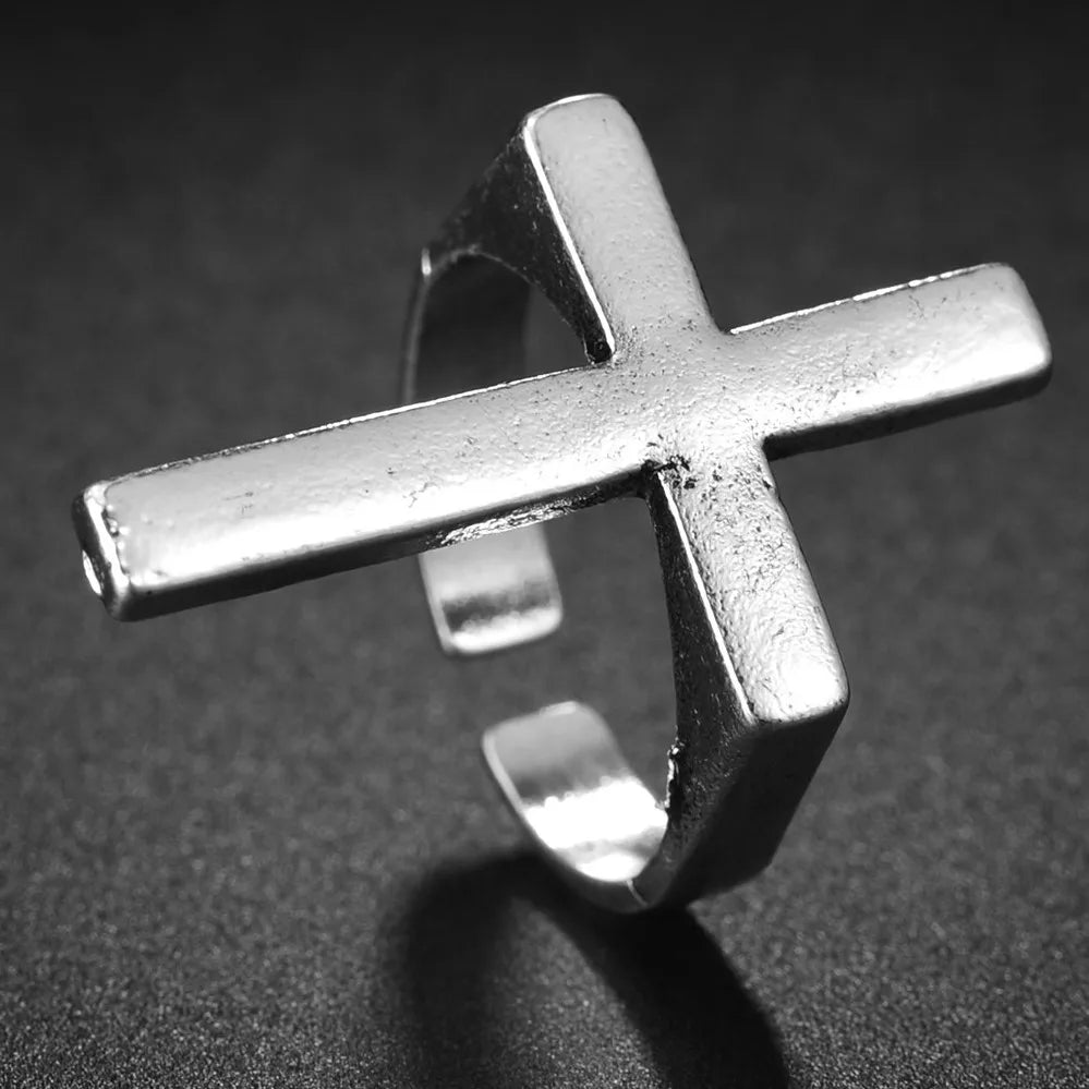 Herrenring Kreuz Siegelring Silber