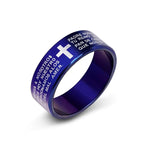 Blauer Gebetsring mit Schutzkreuz