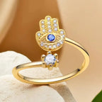 Schutzring für Damen mit arabischer Fatma-Hand in Gold
