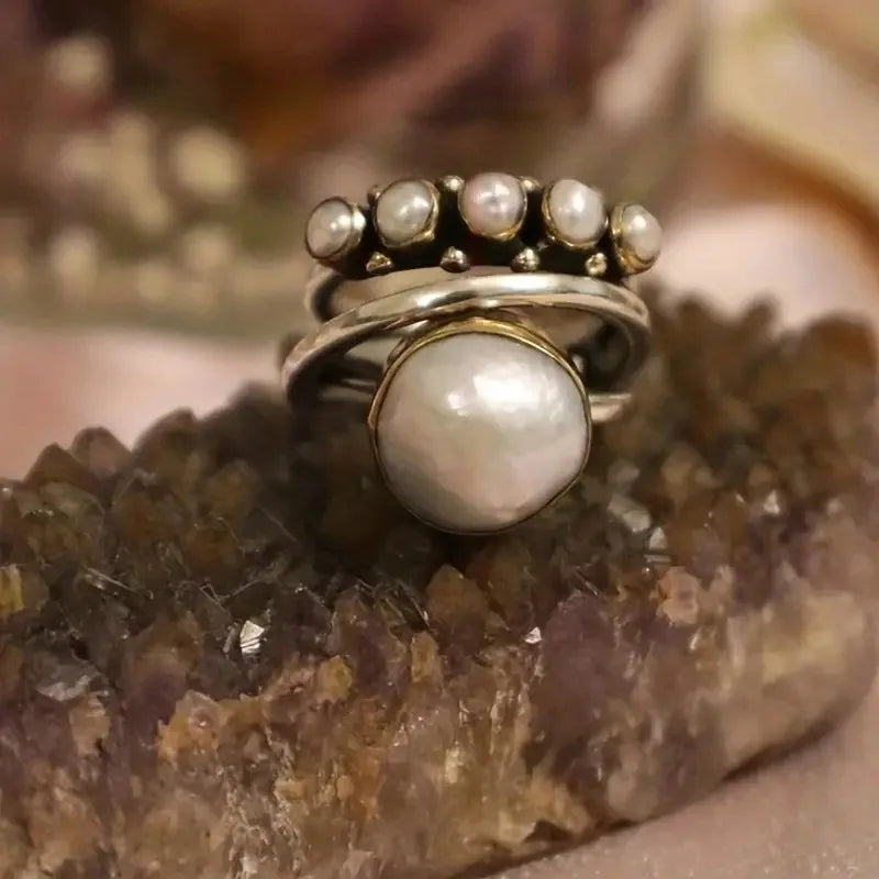 Vintage-Stil Ring mit Perle