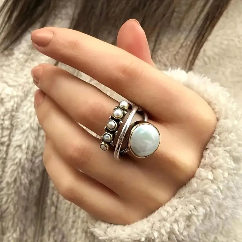 Vintage-Stil Ring mit Perle
