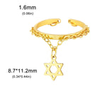 Design-Ring mit dem <span data-glossary-id="star_of_david">Davidstern</span>, jüdisches Symbol, Gold