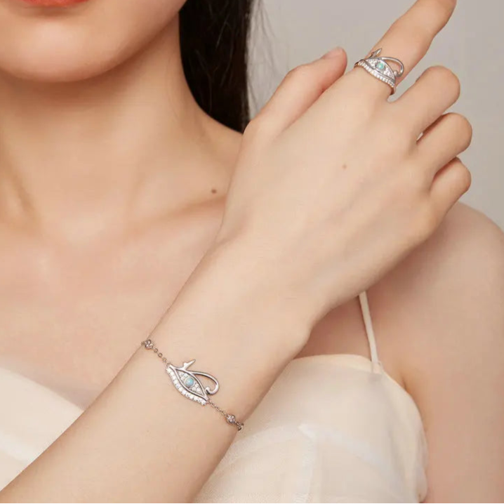 Ägyptischer Ring Auge des Horus Oudjat Silber