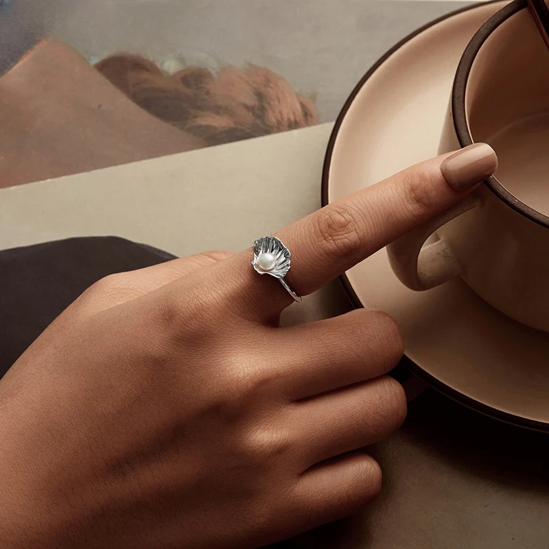 Eleganter Ring Muschel Jakobsmuschel