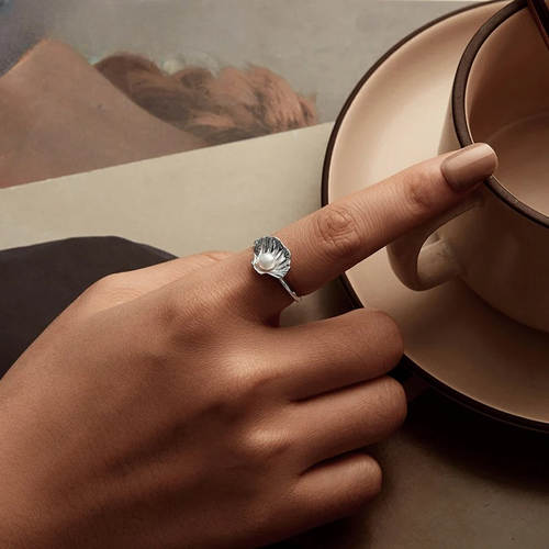 Eleganter Ring Muschel Jakobsmuschel