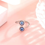 Eleganter türkischer Ring gegen den bösen Blick Silber