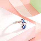 Eleganter türkischer Ring gegen den bösen Blick Silber
