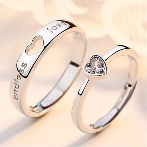 Endless Love Ring aus Silber und Diamanten (2er-Set)