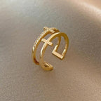 Damenring Kreuz Christlicher Ring Gold