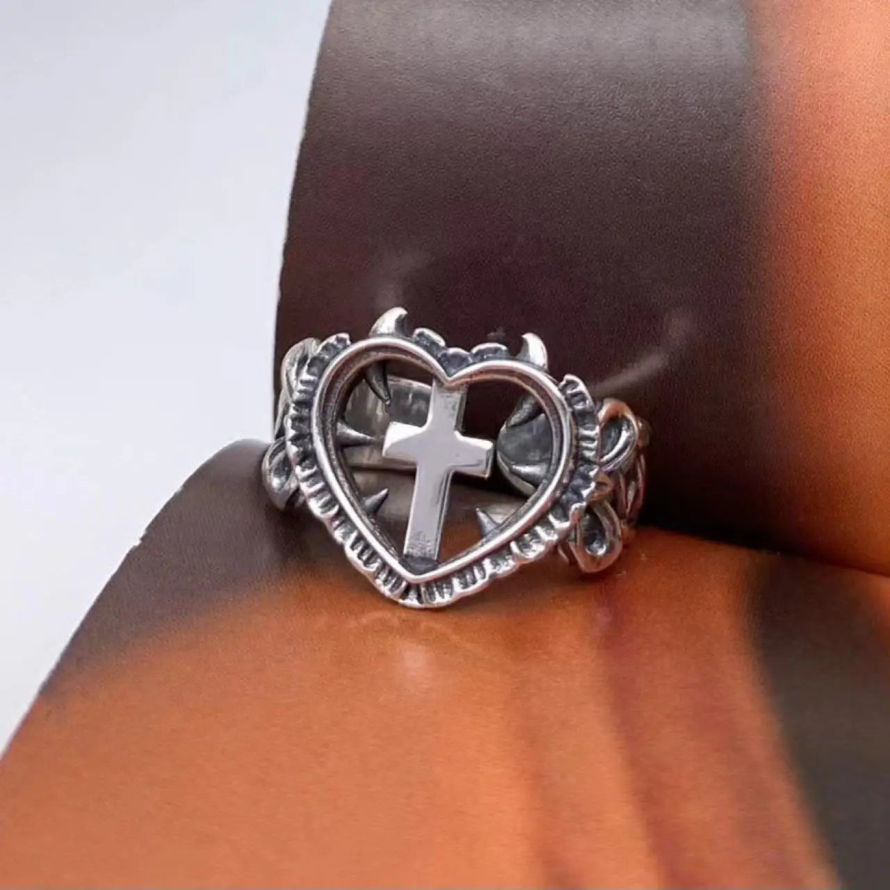 Damenring Christliches Kreuz Silber 