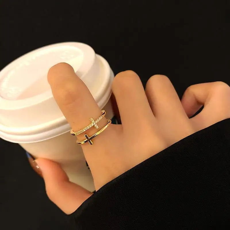Damenring Kreuz Christlicher Ring Gold