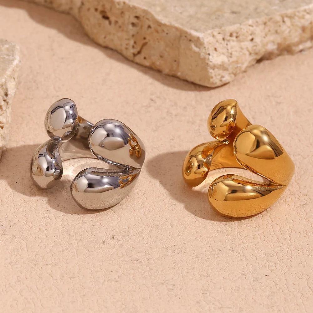 Origineller Ring Wassertropfen Silber