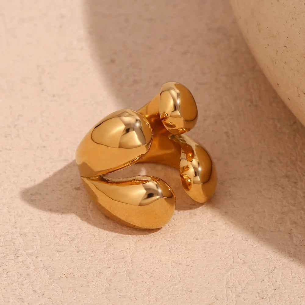 Origineller Ring Wassertropfen Gold