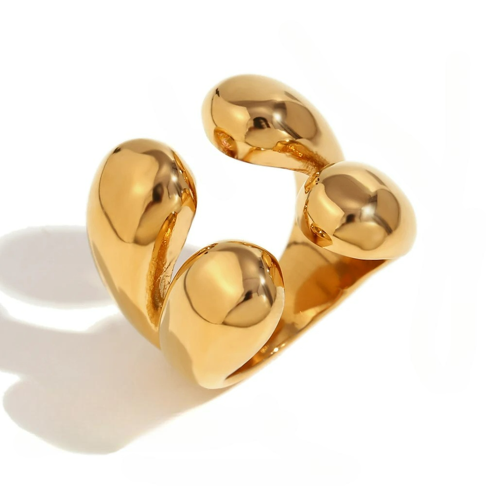 Origineller Ring Wassertropfen Gold