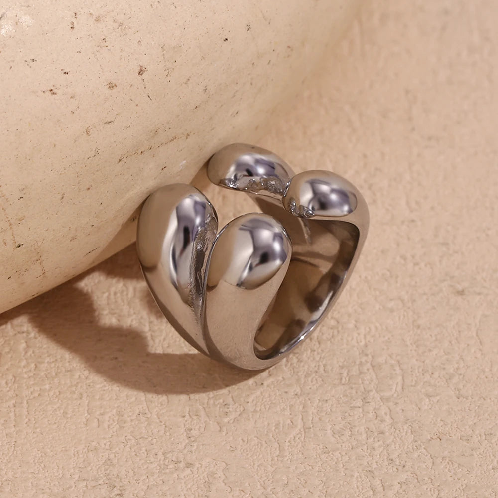 Origineller Ring Wassertropfen Silber