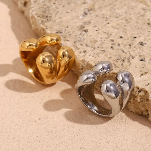 Origineller Ring Wassertropfen Gold