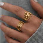 Feiner vergoldeter Spiralring