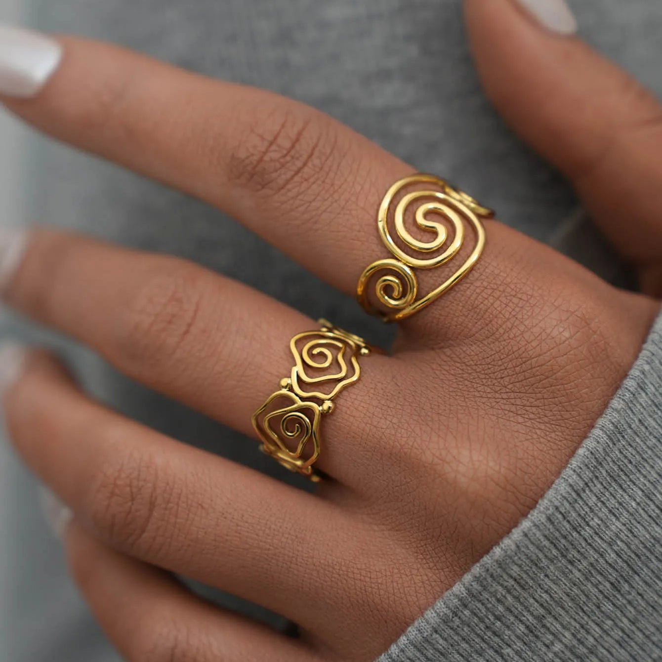Feiner vergoldeter Spiralring