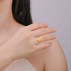 Lotusblütenring Gold