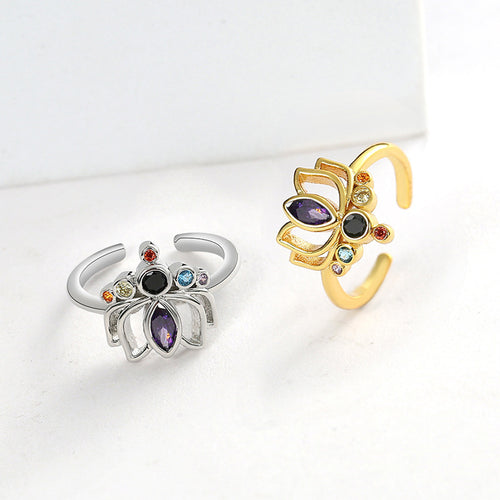 Lotusblumenring 7 Chakren für Damen 