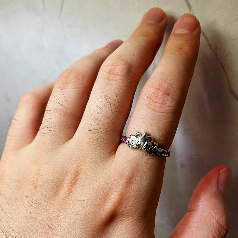 Silberner Lotusblumenring