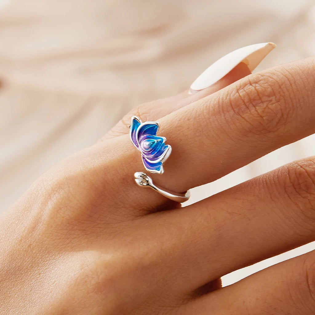 Silberner Lotusblüten-Ring