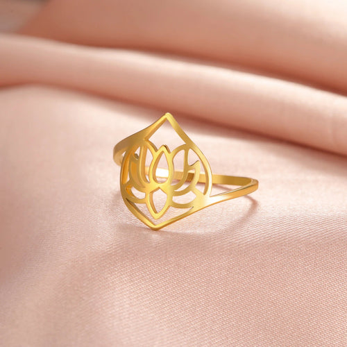 Lotusblütenring Gold