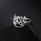 Zen Lotusblume Damenring Silber