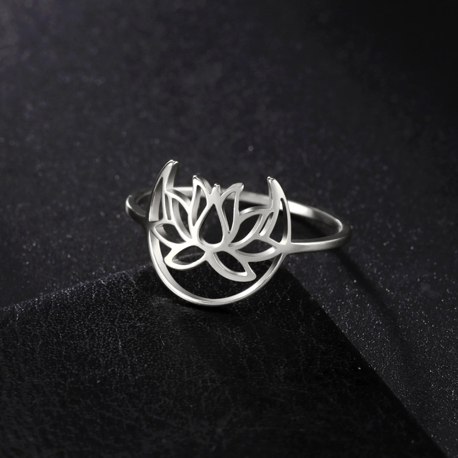 Zen Lotusblume Damenring Silber