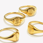 Gravierter Ring Wildblume