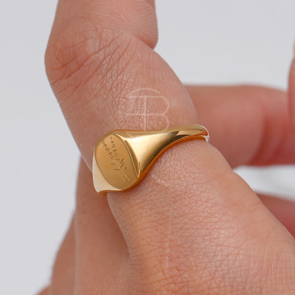 Gravierter Ring Wildblume Lavendel