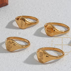 Gravierter Ring Wildblume Sonnenblume