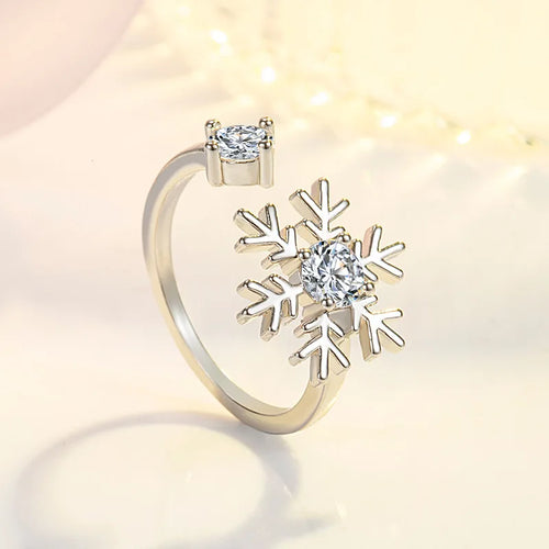 Schneeflockenring für Damen aus Silber