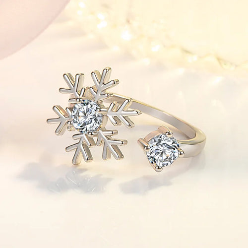 Schneeflockenring für Damen aus Silber