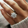 Schneeflockenring Damen Winter Silber Zirkone