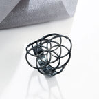 Lebenssamen Ring Damen Ring Schwarz