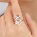 Ring Lebenssamen Frau Blume Mandala Silber