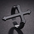 Herrenring Siegelring Christliches Kreuz schwarz