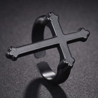 Herrenring Siegelring Christliches Kreuz schwarz