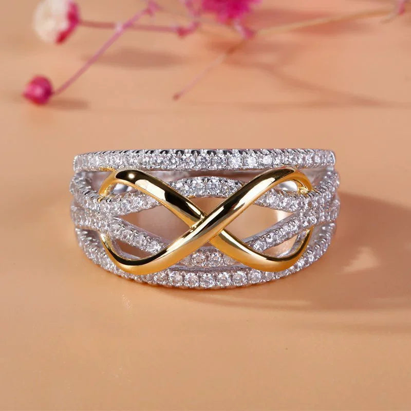 Unendlicher Ring aus Gold & Diamant für Frauen 
