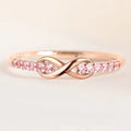 Anello infinito promessa eterna e cristalli scintillanti oro rosa