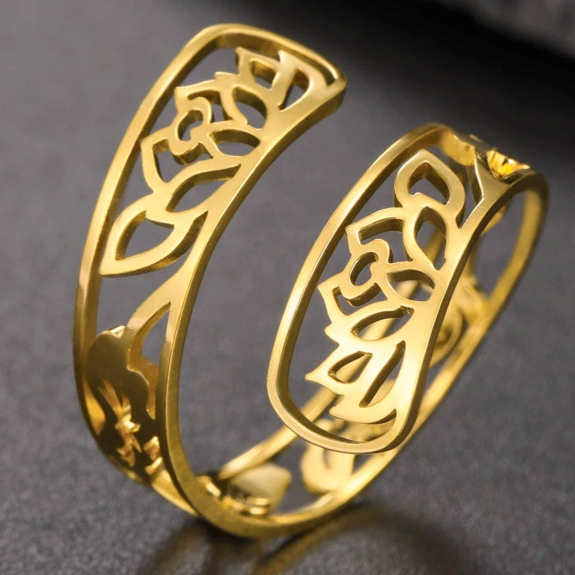 Ring mit Lotusblumen Gold