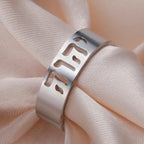 Breiter Ring mit jüdischer hebräischer Gravur in Silber