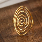 Breiter Ring in strukturierter Spiralform Gold