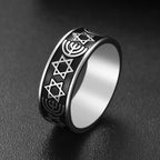 Breiter Menora-Ring und Davidstern, jüdische Symbole