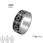 Breiter Menora-Ring und Davidstern, jüdische Symbole