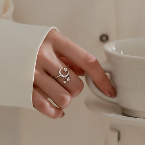 Mond- und Sternring Damen Asterring